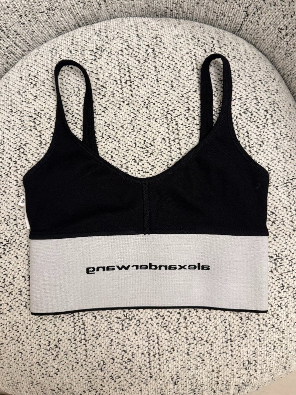 Alexander Wang Logo Elastic Bra in Ribbed Jersey | Size: XS - Picture 4 of 5